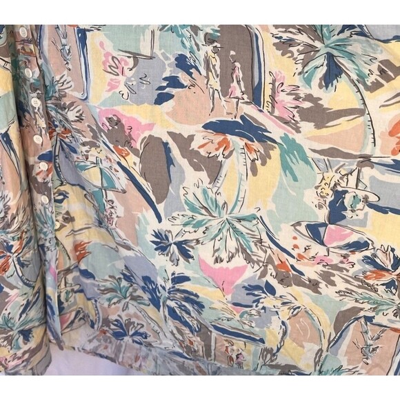 VTG Carol Anderson California Midi Dress Pastel Beach Vacation Button Front - Picture 5 of 11